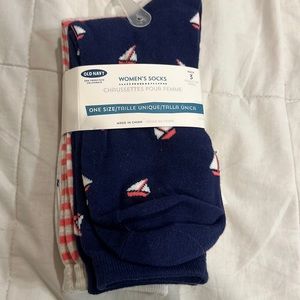 Womens socks -3 pairs nautical print